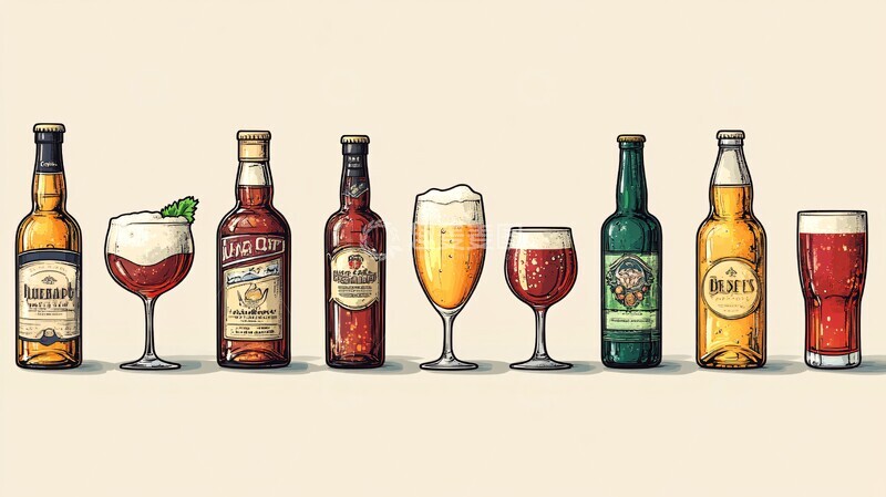 高清大图下载【趣麦麦图】各种类型的酒精插图集1