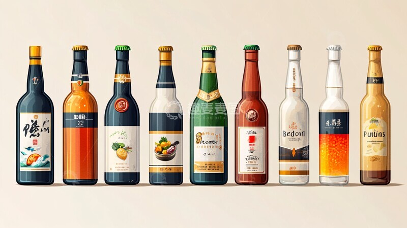 高清大图下载【趣麦麦图】各种类型的酒精插图集