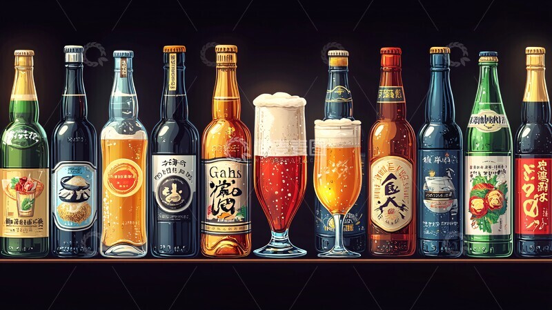 高清大图下载【趣麦麦图】各种类型的酒类插图集3