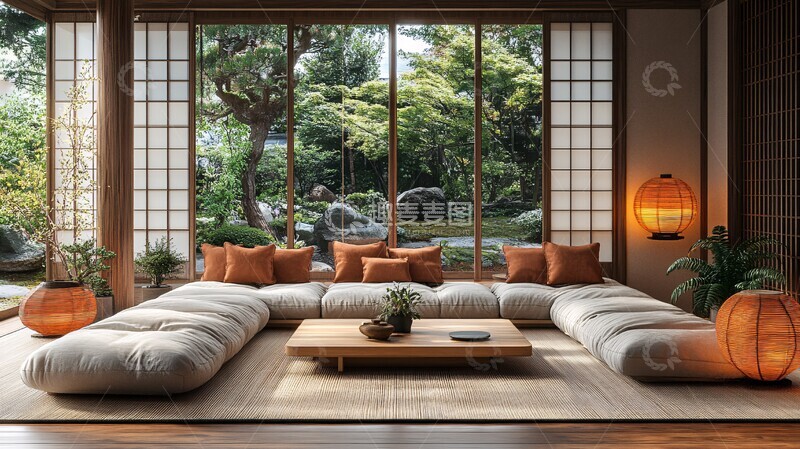 高清大图下载【趣麦麦图】日式客厅布局3
