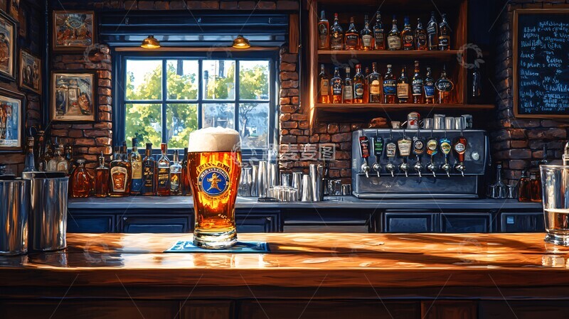 高清大图下载【趣麦麦图】钢筋线内烈啤酒酒馆酒瓶2