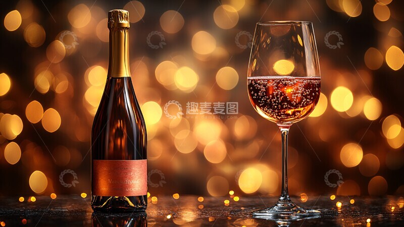 高清大图下载【趣麦麦图】彩色矢量香槟和酒杯背景2