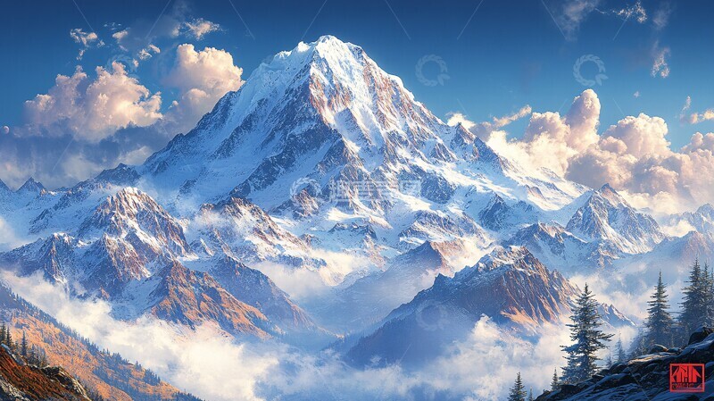 高清大图下载【趣麦麦图】山脉的背景山脊雪山高山3