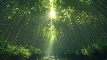 竹林山径竹林高山路径