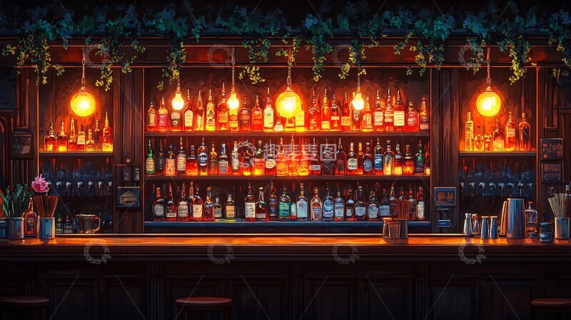 高清大图下载【趣麦麦图】明亮简洁吧台插画5