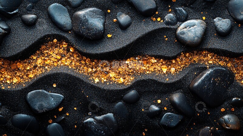 高清大图下载【趣麦麦图】黑沙金石纹图案自然元素3