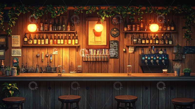 温馨木质酒吧内景5