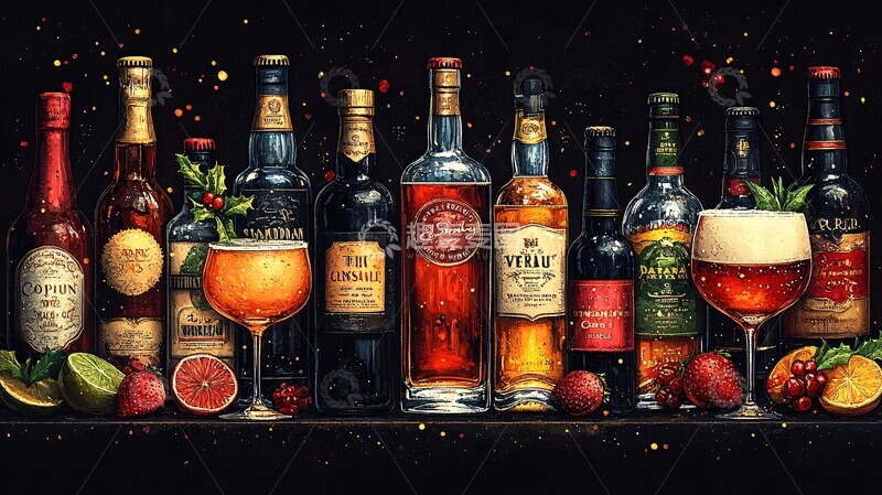 高清大图下载【趣麦麦图】酒精饮料无缝模式2