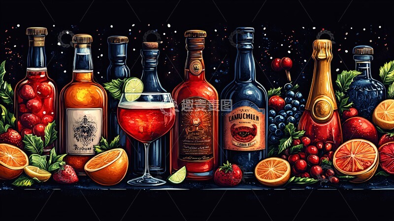 高清大图下载【趣麦麦图】酒精饮料无缝模式