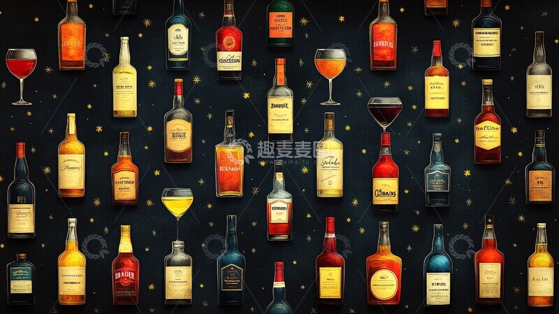 高清大图下载【趣麦麦图】瓶无缝模式式样颜色描述酒吧3