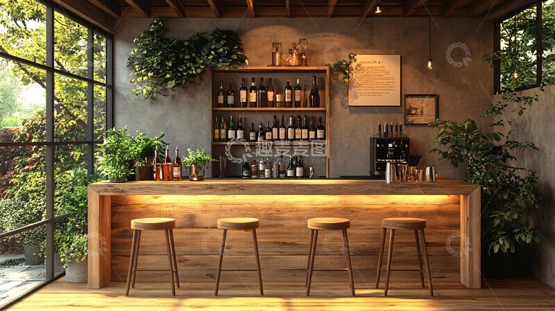 酒吧的酒架和吧台2