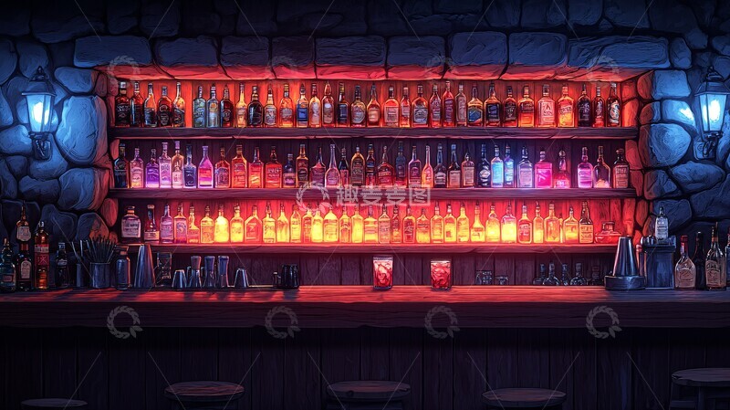 高清大图下载【趣麦麦图】明亮简洁吧台插画4