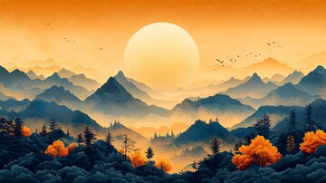 中秋节黄色插画3