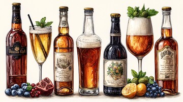 酒的插图饮料酒瓶含酒精饮料3