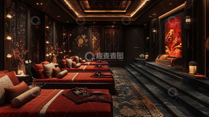 高清大图下载【趣麦麦图】中式现代包房3