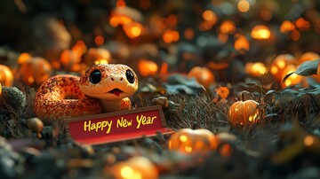 红蛇迎新春新春地毯烟花1