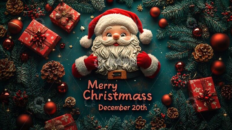 高清大图下载【趣麦麦图】圣诞快乐与圣诞老人
