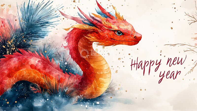 高清大图下载【趣麦麦图】蛇年新年贺卡