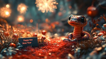 红蛇迎新春新春地毯烟花3