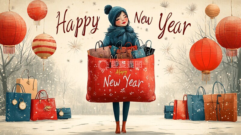 高清大图下载【趣麦麦图】新年快乐福袋盛1
