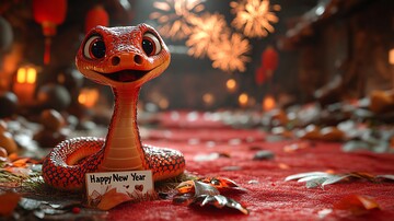 红蛇迎新春新春地毯烟花