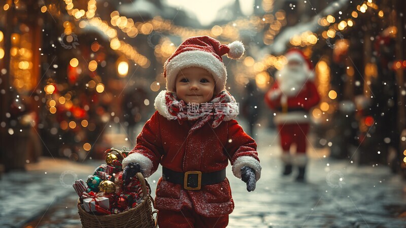 高清大图下载【趣麦麦图】圣诞宝宝与小圣诞老人3