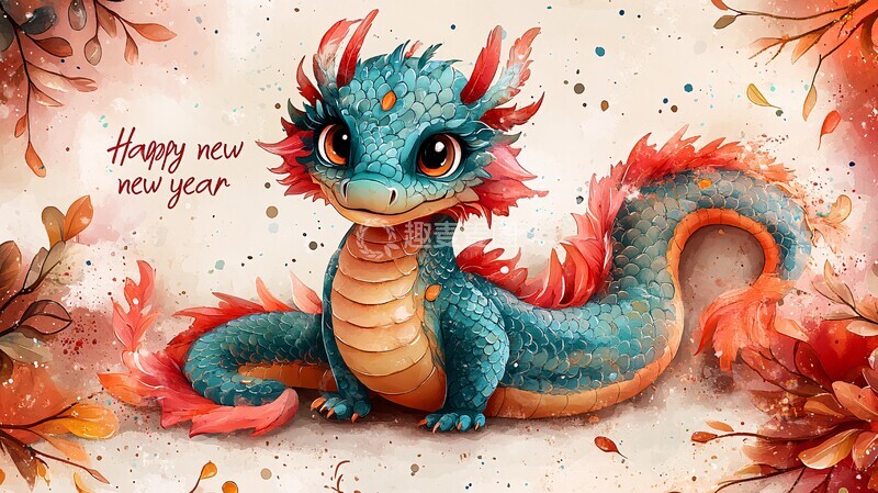高清大图下载【趣麦麦图】蛇年新年贺卡1