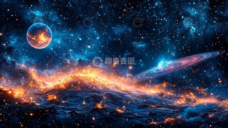 高清大图下载【趣麦麦图】金星与土星相会2