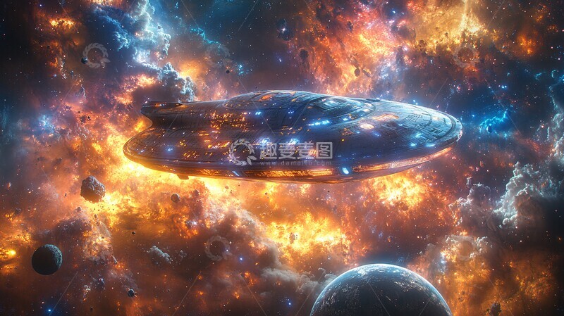 高清大图下载【趣麦麦图】外星飞船太空景2