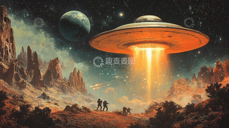 高清大图下载【趣麦麦图】太空飞船与宇航员3