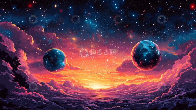高清大图下载【趣麦麦图】三行星星际空间3
