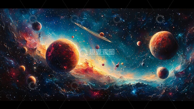 高清大图下载【趣麦麦图】太空场景壁画3