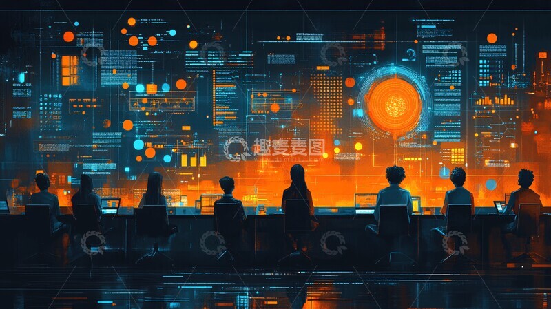 高清大图下载【趣麦麦图】人工智能团队协作4