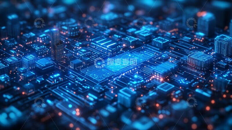 高清大图下载【趣麦麦图】蓝色科技城市11