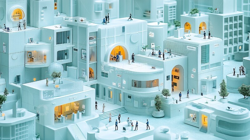 高清大图下载【趣麦麦图】呼叫中心微型模型2