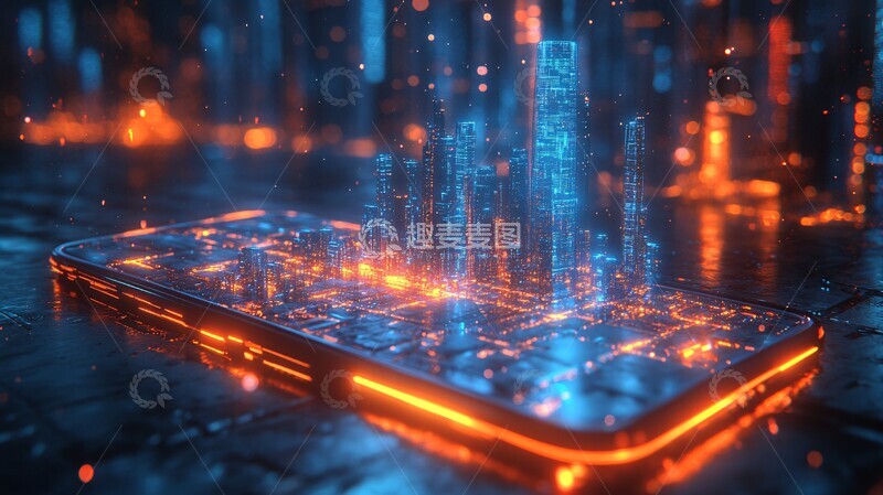 高清大图下载【趣麦麦图】未来城市投影3