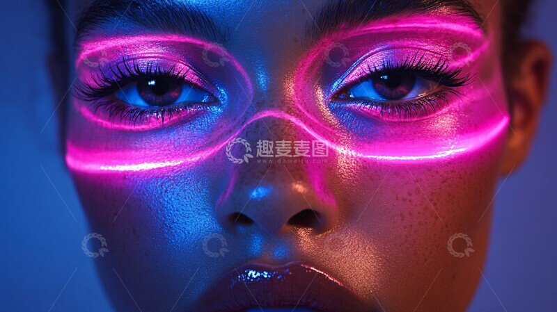 高清大图下载【趣麦麦图】激光扭曲现实1