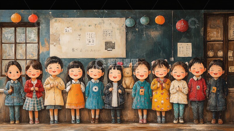 高清大图下载【趣麦麦图】快乐儿童卡通教室3