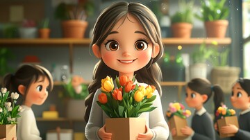 学生送花给老师2