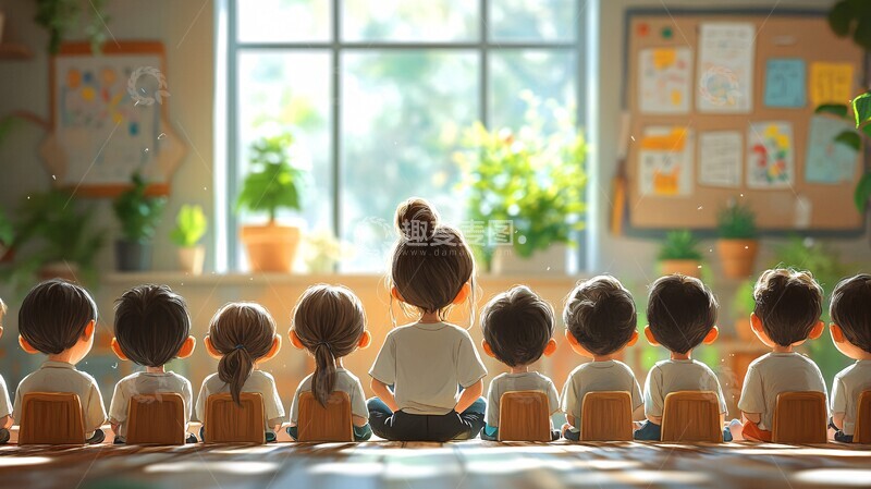 高清大图下载【趣麦麦图】孩子学习数学的课堂2