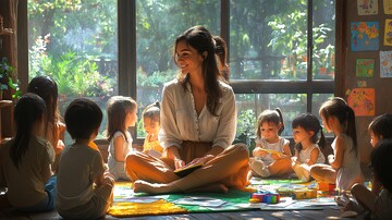 老师与孩子互动1