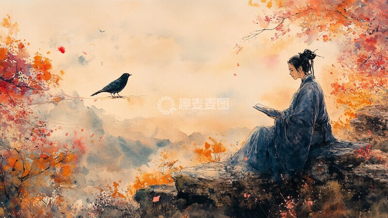 高清大图下载【趣麦麦图】诗人无声离别2