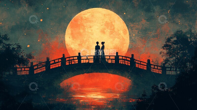 高清大图下载【趣麦麦图】明月桥上古风人3