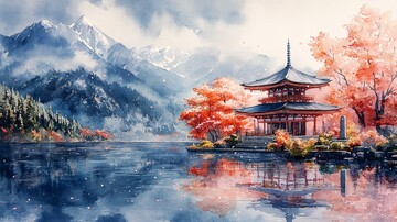 樱花湖泊日本剑