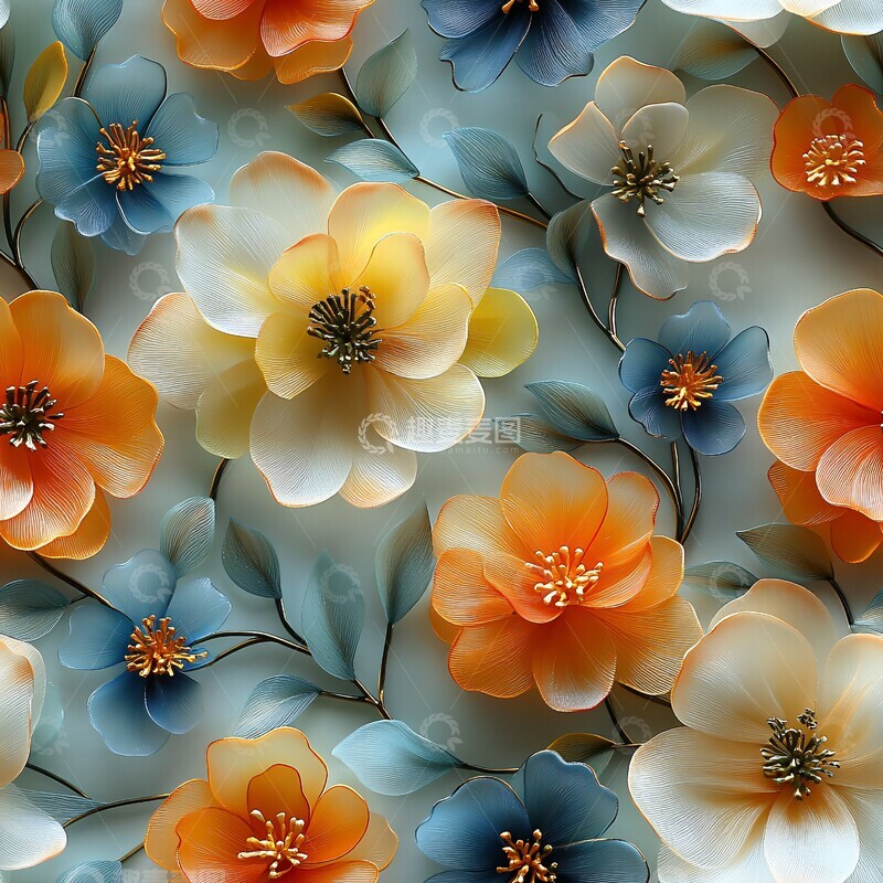 高清大图下载【趣麦麦图】花朵纹理背景2