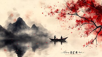 渔舟晚泊渔舟晚泊湖水