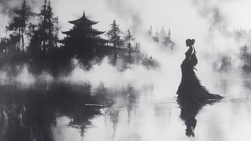 武士少女湖畔图2