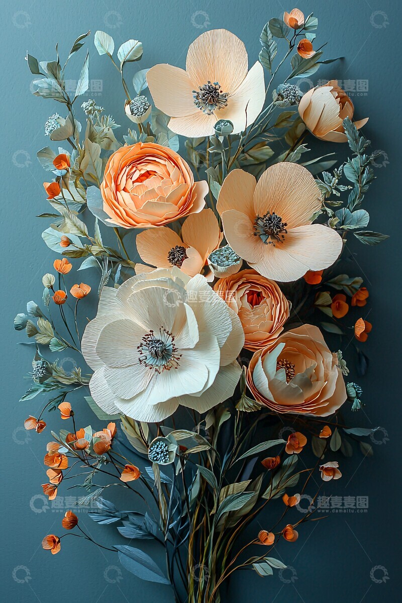 高清大图下载【趣麦麦图】野花纸艺花束3