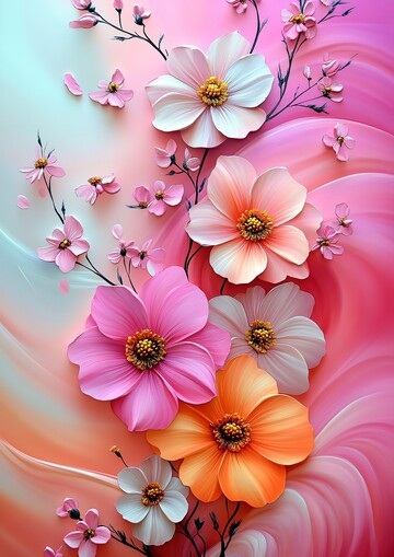 粉色花朵流动纹理2