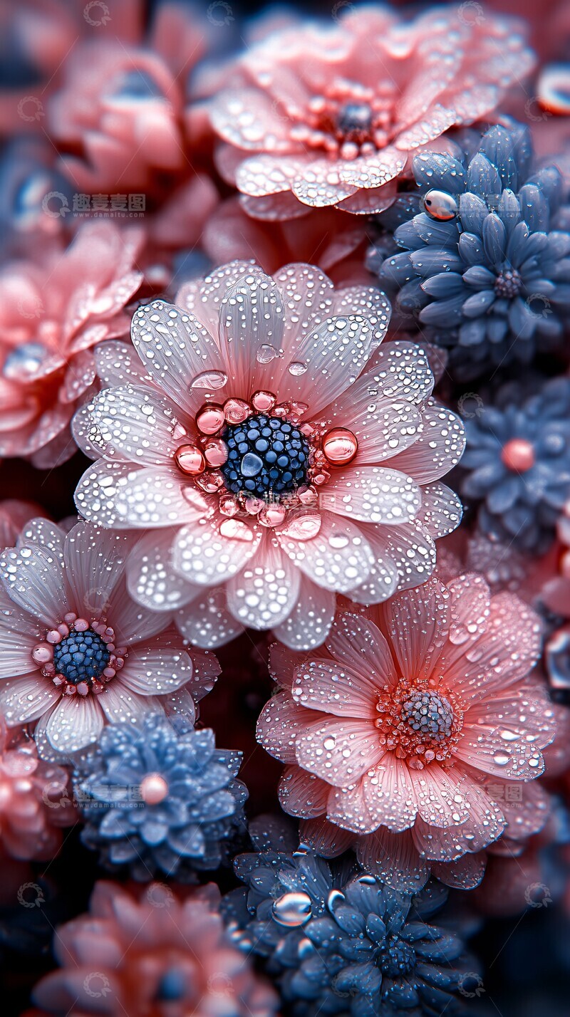 高清大图下载【趣麦麦图】水珠珍珠液体菊3